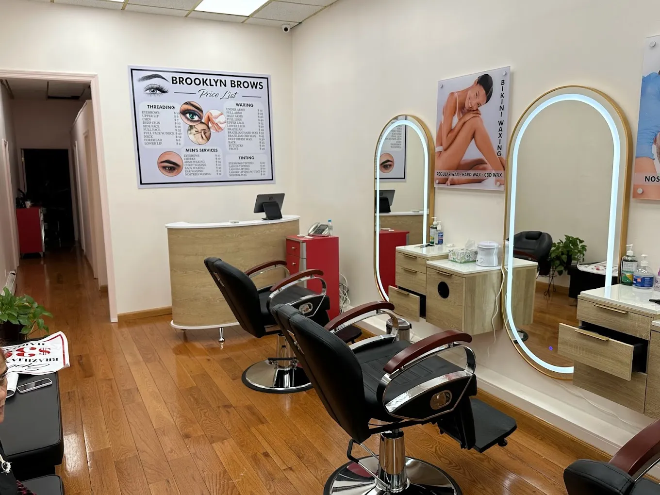 Beauty services from Brooklyn Brows, featuring eyebrow threading, tinting, and body waxing for customer satisfaction.